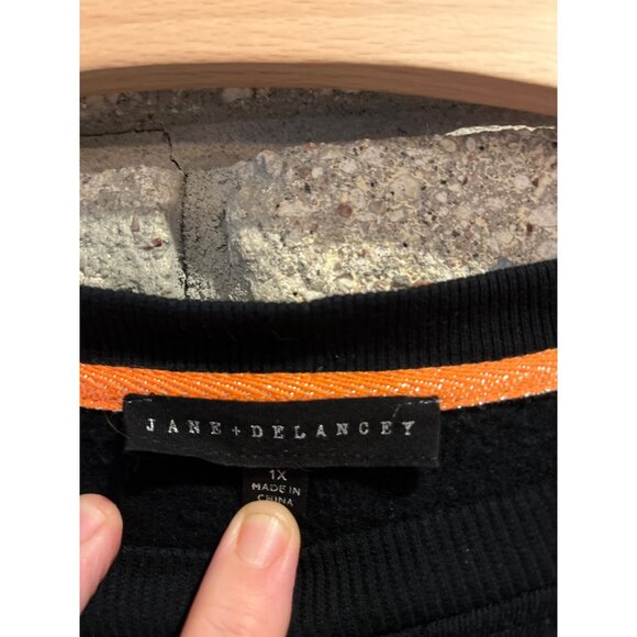 Jane + Delancey Black Long Sleeve Top With Ghost Applique & Orange Bow - Picture 3 of 6